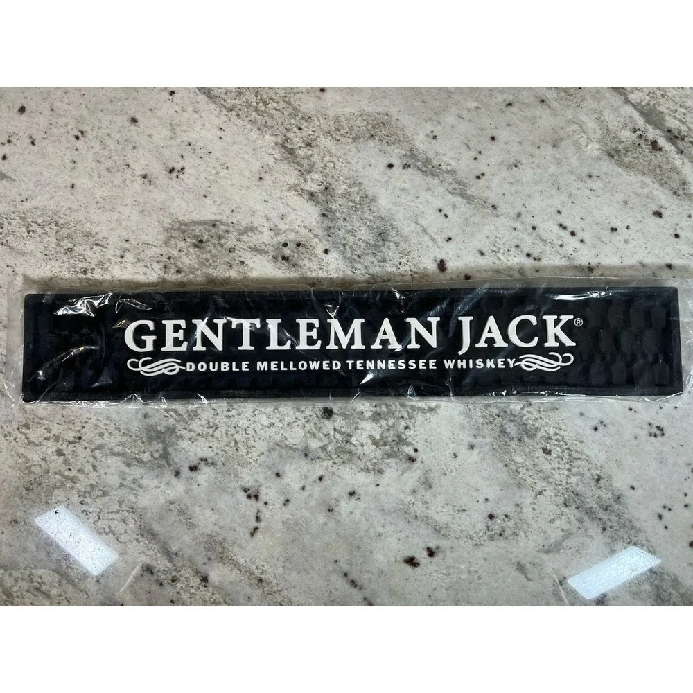 Gentleman Jack Daniels Double Whiskey Rubber Bar Spill Mat Man Cave 20